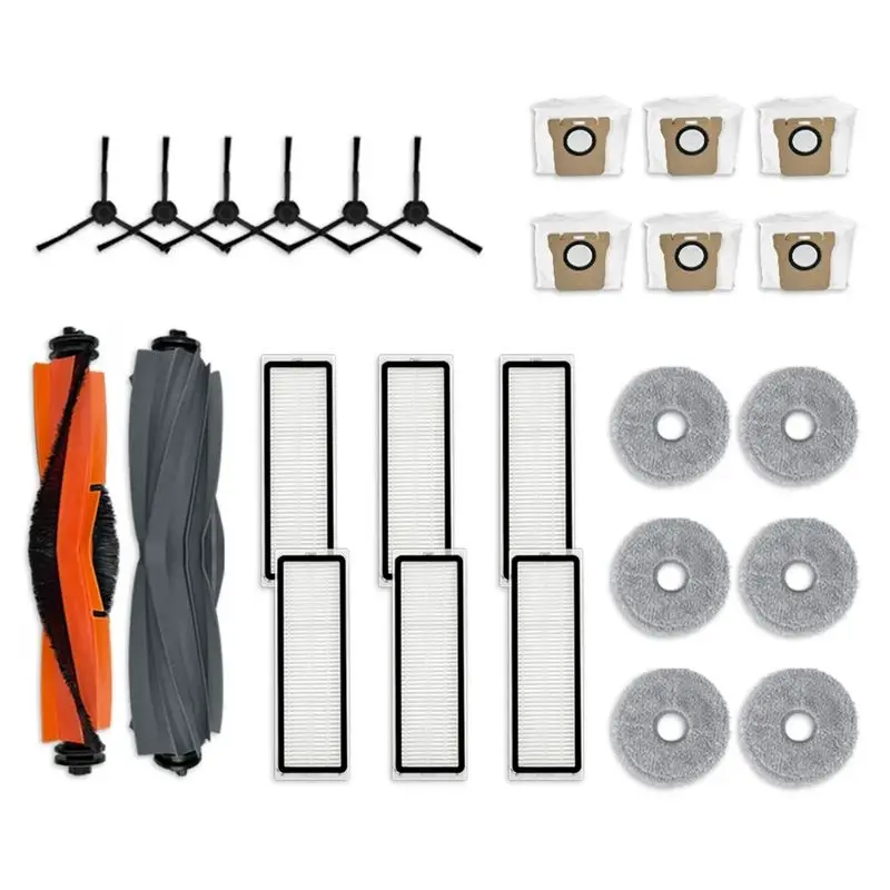 

A24F-For Xiaomi Dreame L30 Ultra Robot Vacuum Main Side Brush HEPA Filter Mop Pad Dust Bag Replacement Parts Accessories