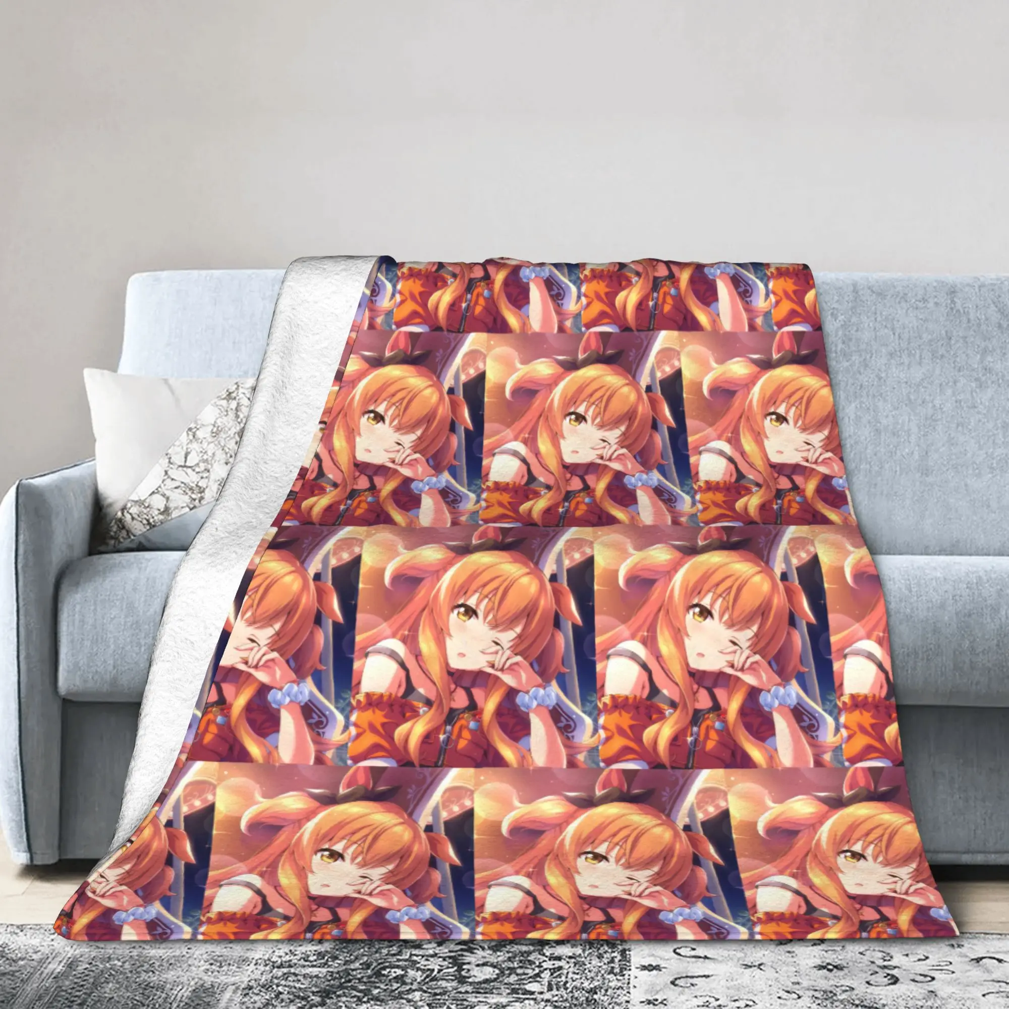 Umamusume Pretty Derby Mayano Top Gun Blanket Flannel Summer  Breathable Soft Throw Blankets for Bedding Travel Plush Thin Quilt