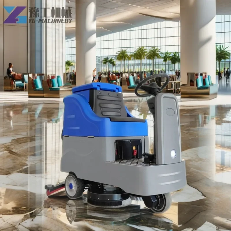 YG High Power Floor Scrubber Electric Scrubber with Efficient Motor Pump Gear Engine for Hotels Leaves No Marks  Floor Scrubber