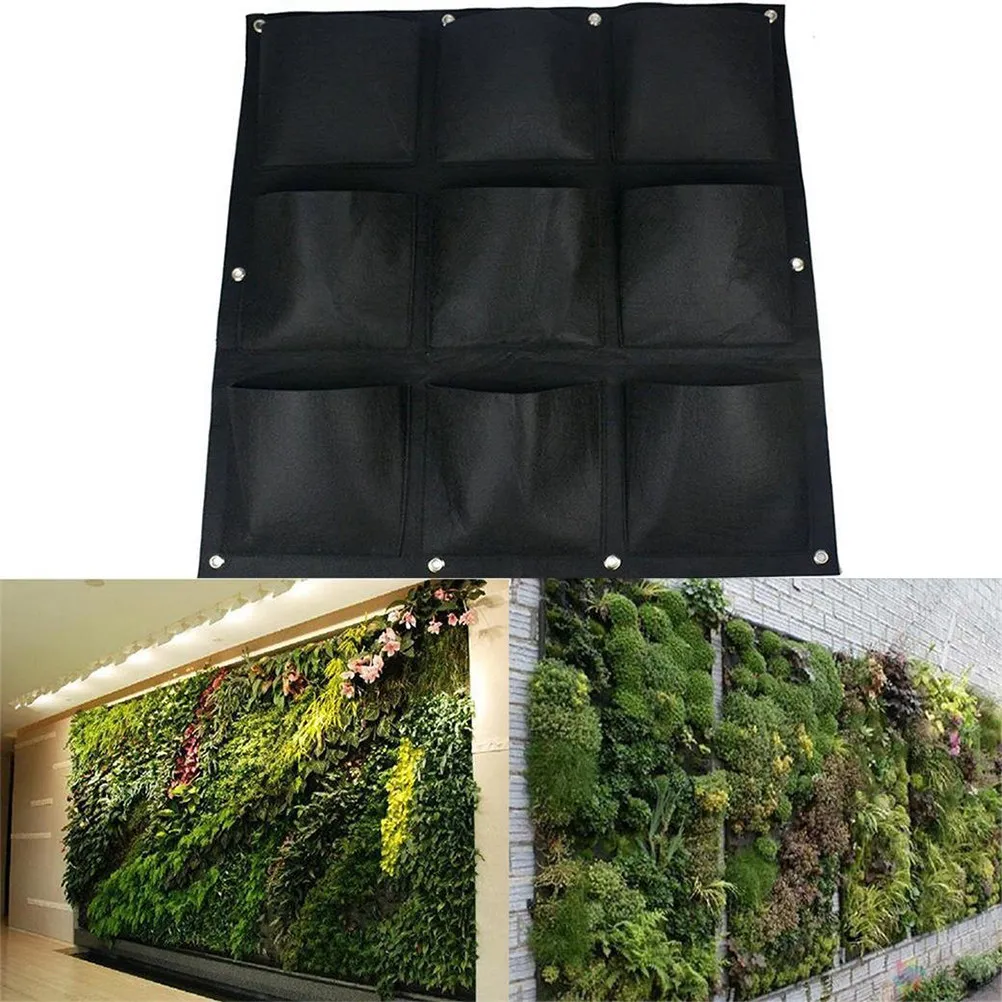 1Pcs Vertical Wall Hanging Plant Pocket Bag 12-Compartment Felt Planter for Indoor Outdoor Small Space Herb Vegetable Succulent