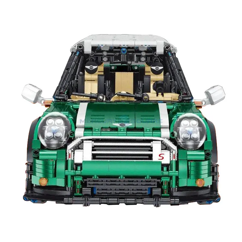 Cooper Green Classic MINI Racing Car MOC T5025A Blocks Creative Vehicle Building Bricks Toy Gift Set for Children Adults