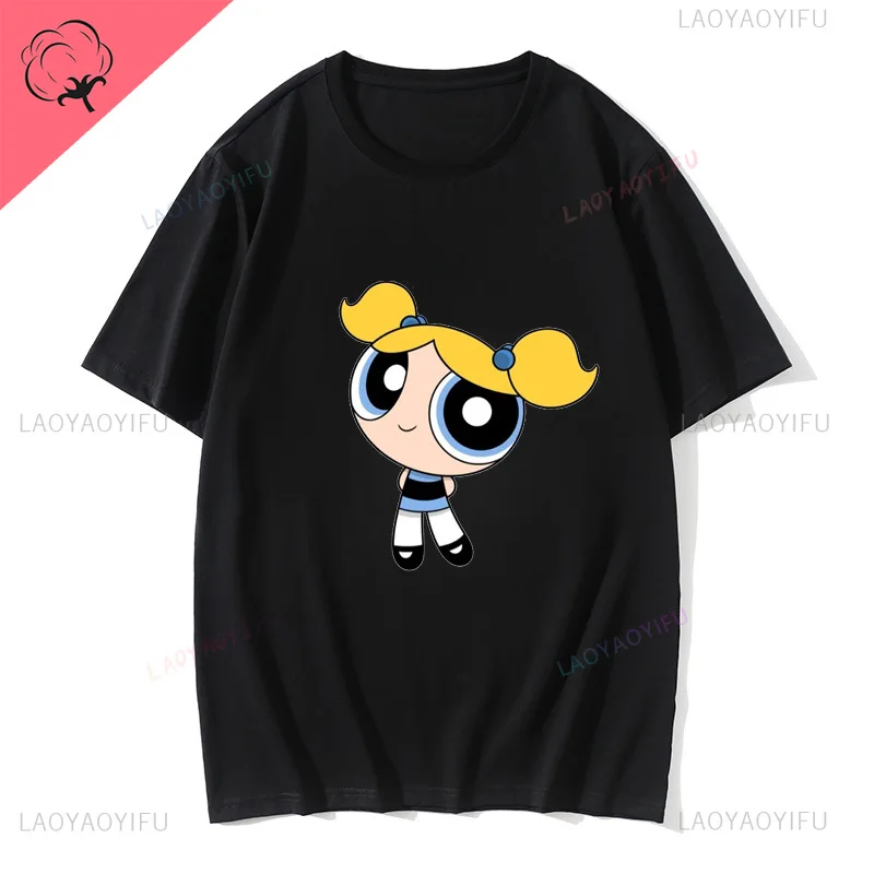 Fun and cute cartoon animation print pattern fashion street wear Harajuku summer men women universal short-sleeved T-shirt