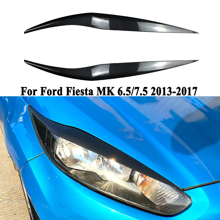 ABS Material Car Front Headlight Eyebrows for Ford Fiesta MK 6.5/7.5 2013-2017 Auto Aftermarket Parts Cross-Border Modifications