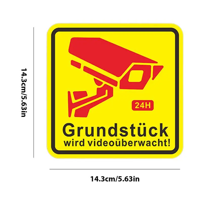 Video Observation Signs Outdoor Security Camera Sign Video Observation Decal Adhesive 24hr Security Warning Waterproof Uv