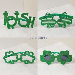 1Pcs Creaitve Green Shamrock Glasses St. Patrick's Day Theme Photo Props for Lucky Irish National Day Birthday Party Decoration