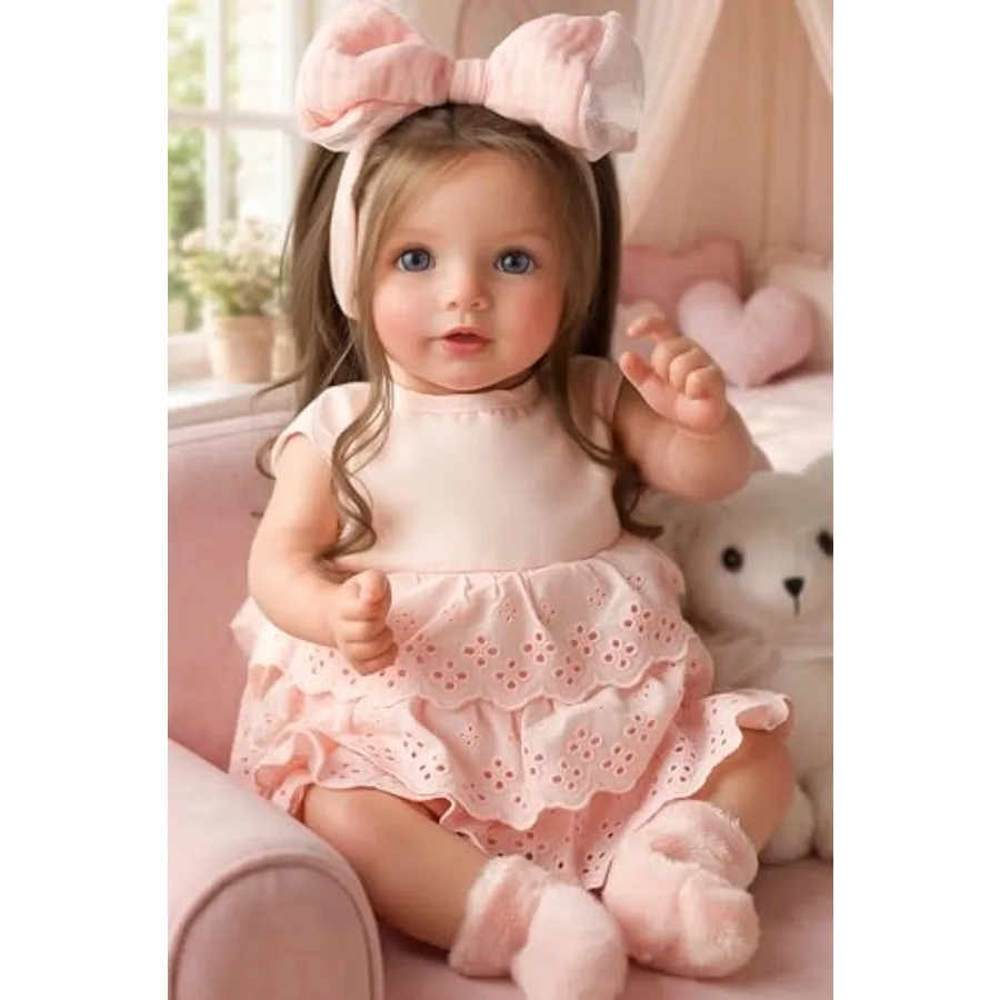 

New product tasting price Lifelike Reborn Baby Dolls Dara - 20 Inch Realistic-Newborn Baby Doll Brown Hair Girl Handmade Real L
