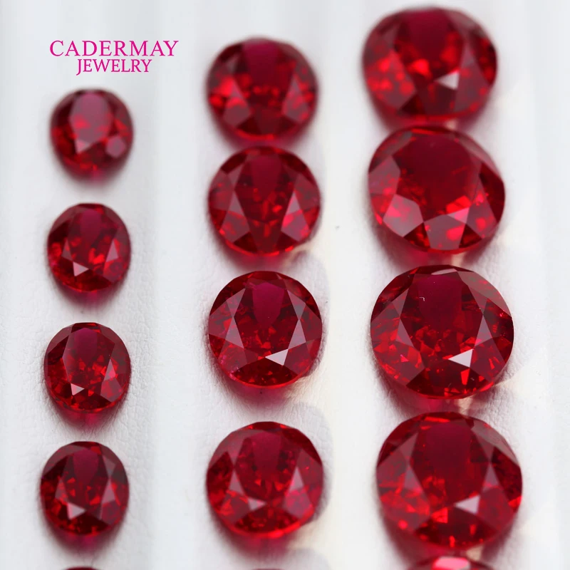 Synthetic Ruby With Inclusions 3x4mm-15x20mm Oval Cut Pigeon Blood Red Lab Grown Ruby Loose Gemstones For Making Jewelry