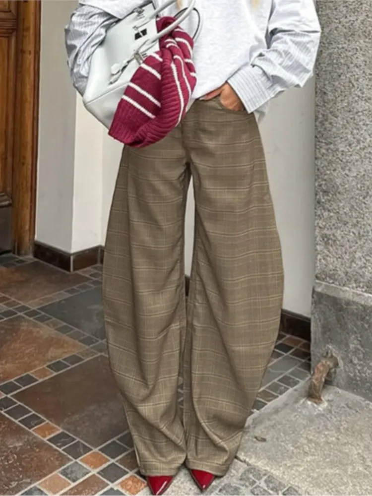 MsChuh Autumn Women's Clothing Contrast Long Pants Loose Simple Style All-match Trendy Comfortable Temperament Commuting Casual