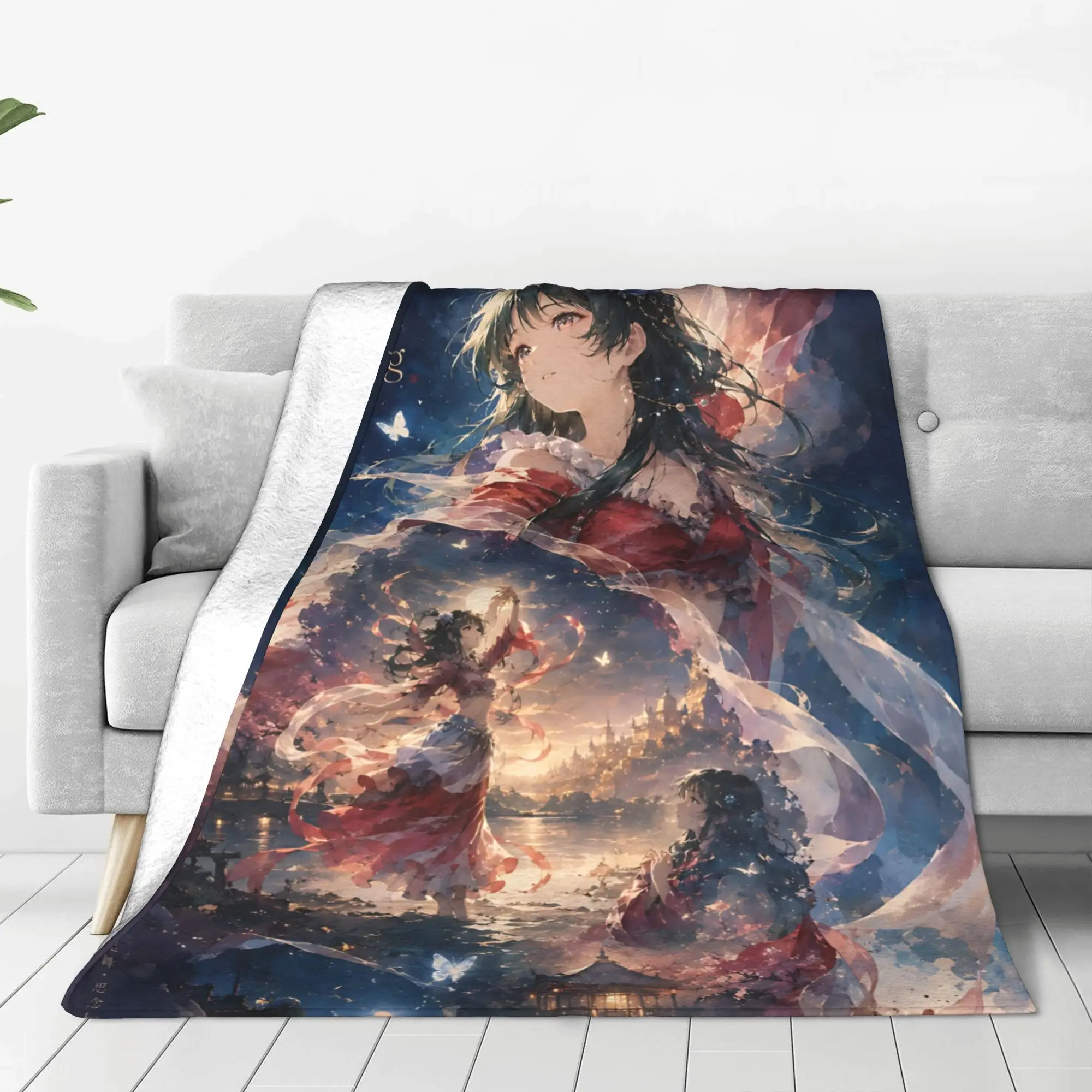 1PC home Cutecore The Apothecary MAOMAO  Blanket Super Cosy Plush Home Living Room Sofa halloween