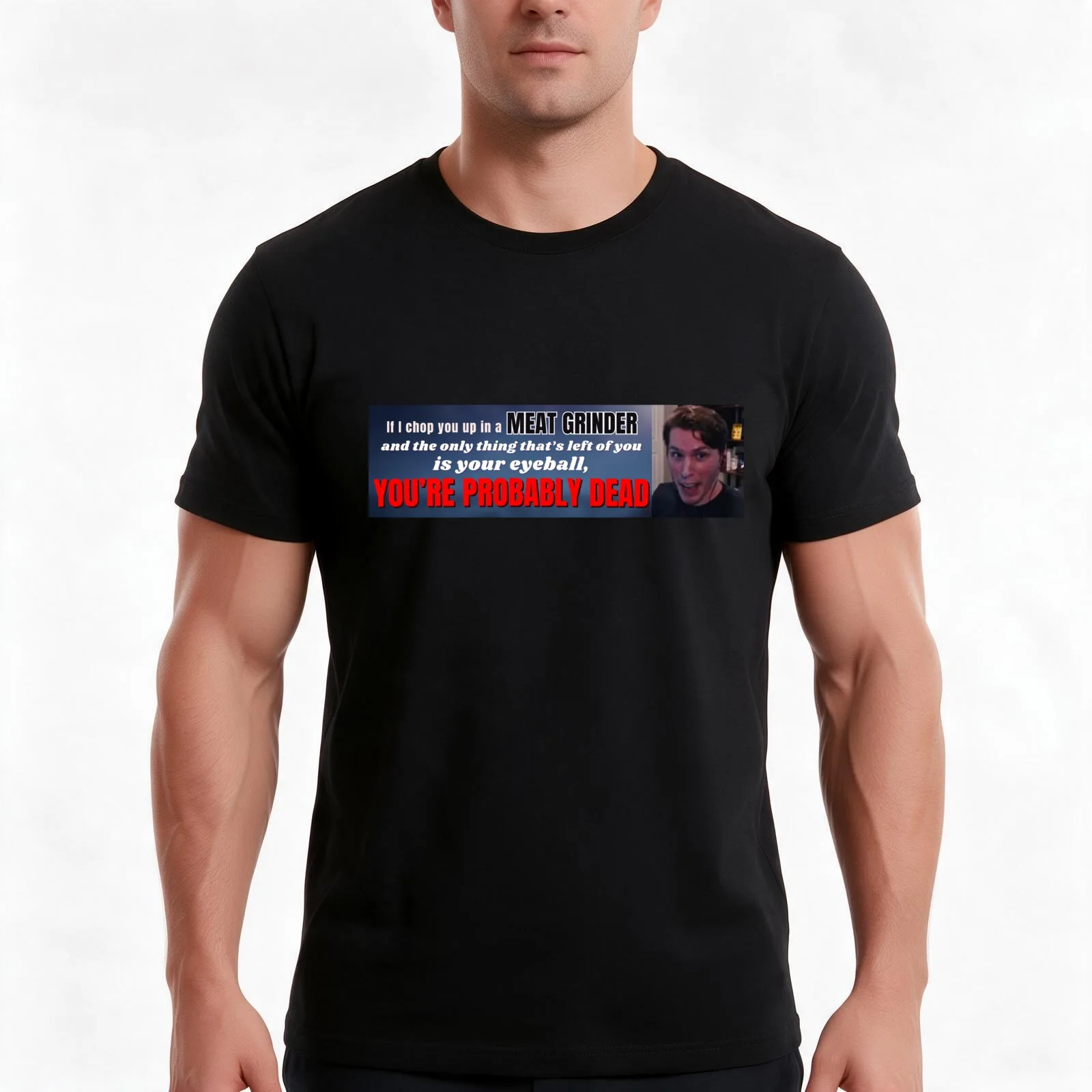 Jerma985 MEAT GRINDER INCIDENT Bumper Sticker T-Shirt, Summer Casual Cotton Tee, Oversized Streetwear Tops, Unisex Men Women
