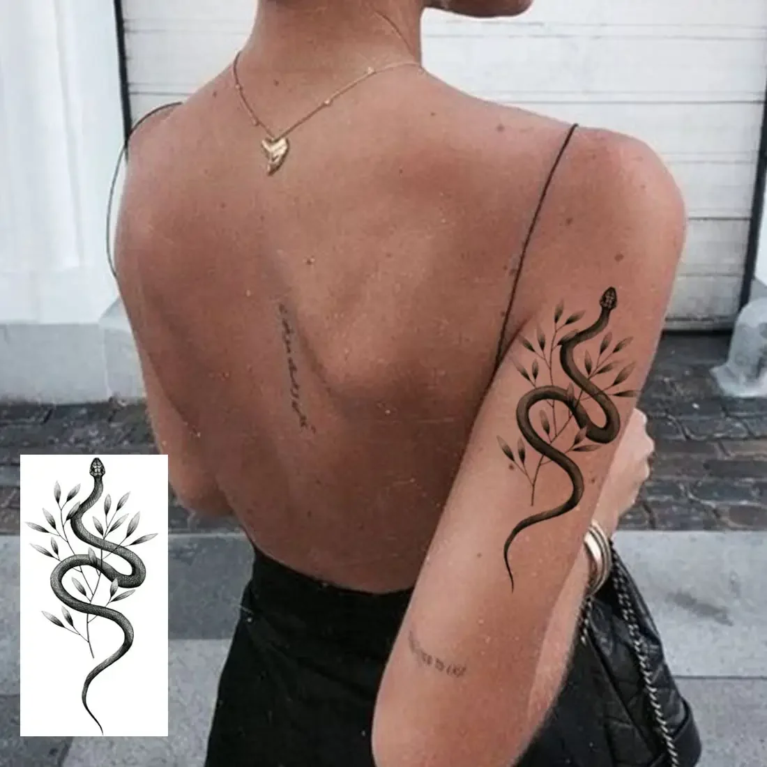 Snake Temporary Tattoo Stickers for Women Men Body Art Waterproof Fake Tattoo Dark Wine Big Size Snake Eagle Hawk Tattoo Sleeve