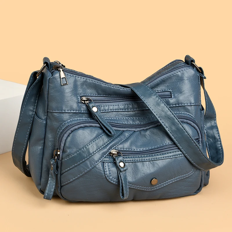 2024 New Large Capacity Luxury Handbags Women Vintage Bags for Women Designer Female Soft PU Leather Shoulder Bags Crossbody Bag image 3