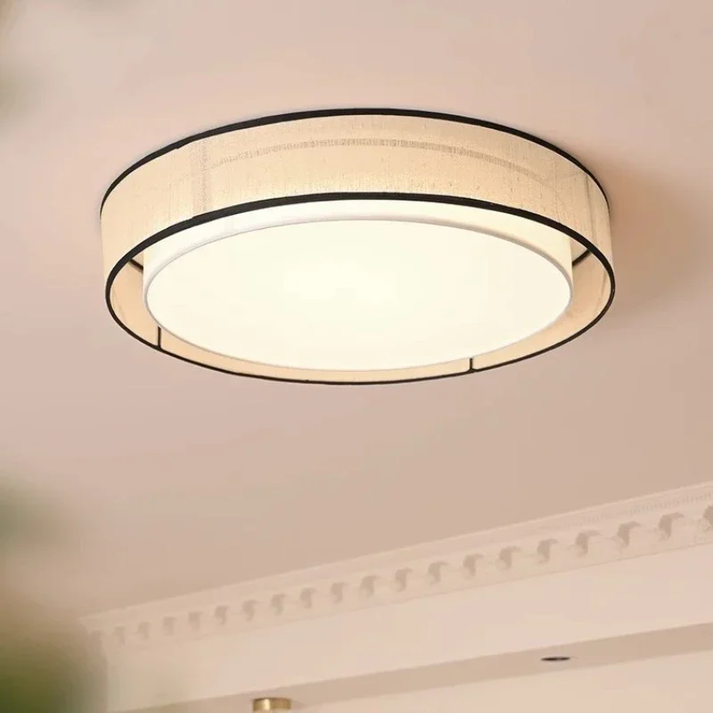 2026 LED Bedroom Ceiling Light Study Living Room LED Lamps Itchen Dining Table Lighting Circular Shape Fabric Lampshade Home Dec