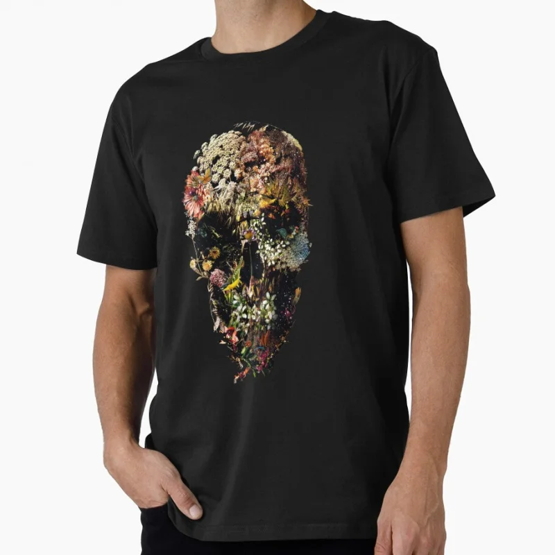 

Smyrna Skull Art 1210 horror flower pattern Sacry Halloween Gift t shirt Vintage Goth Graphic clothes men's All size S-6XL Tops