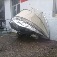 Hanging on Wall 3 Bicycles Garage Tent or 2 Motorcycle Storage Rainproof Dustproof Multi-function Sundry Room 210D Silver Coat