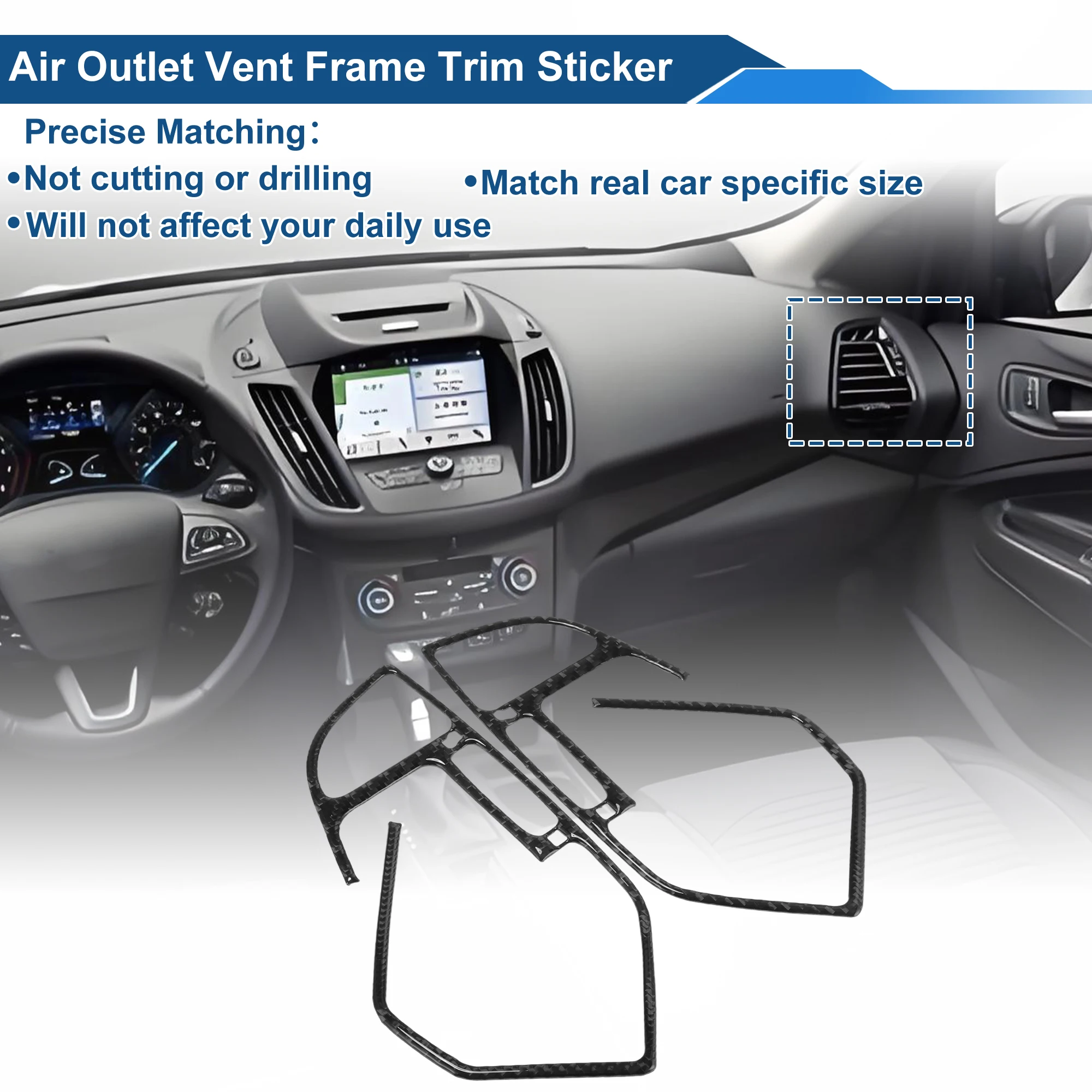 UXCELL Air Condition Outlet Vent Trim Cover Frame for Ford Escape Dashboard Black