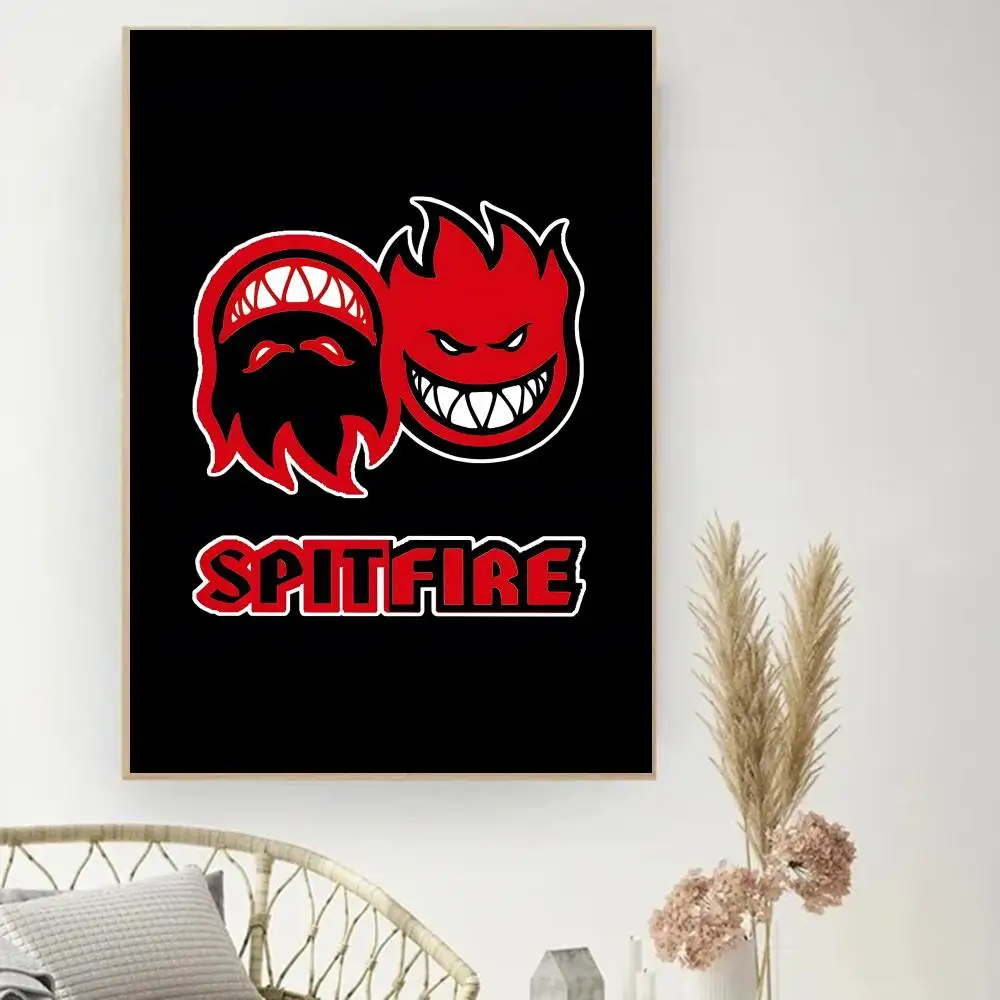 Skateboard S-Spitfire Painting Calligraphy Poster Print Modern Decor Room Home Decor Canvas Art Pictures Home For Living Room