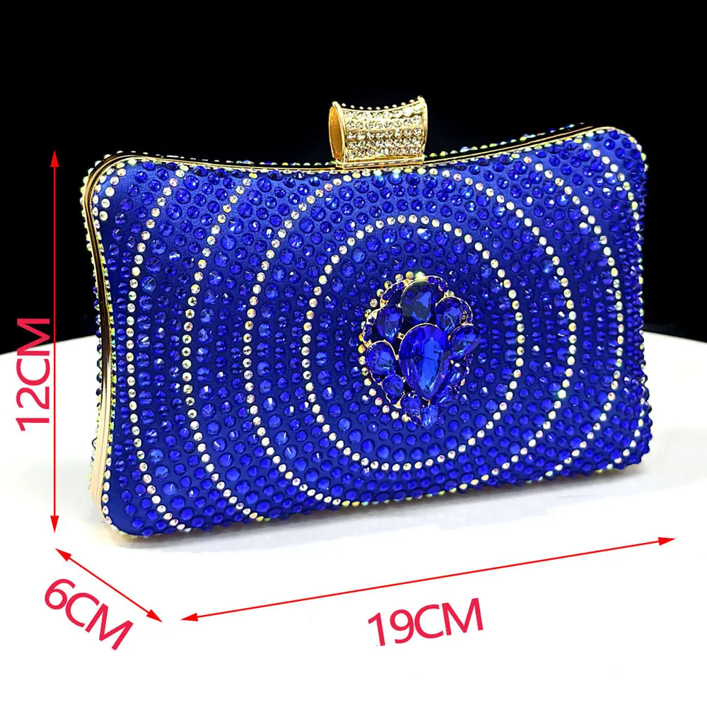 Venus Chan Blaue Strassbesetzte Bequeme High-Heel-Schuhe und Tasche im Modestil mit spitzer Zehenpartie für Damen oder als Pendler-Schuhe – Detail 10