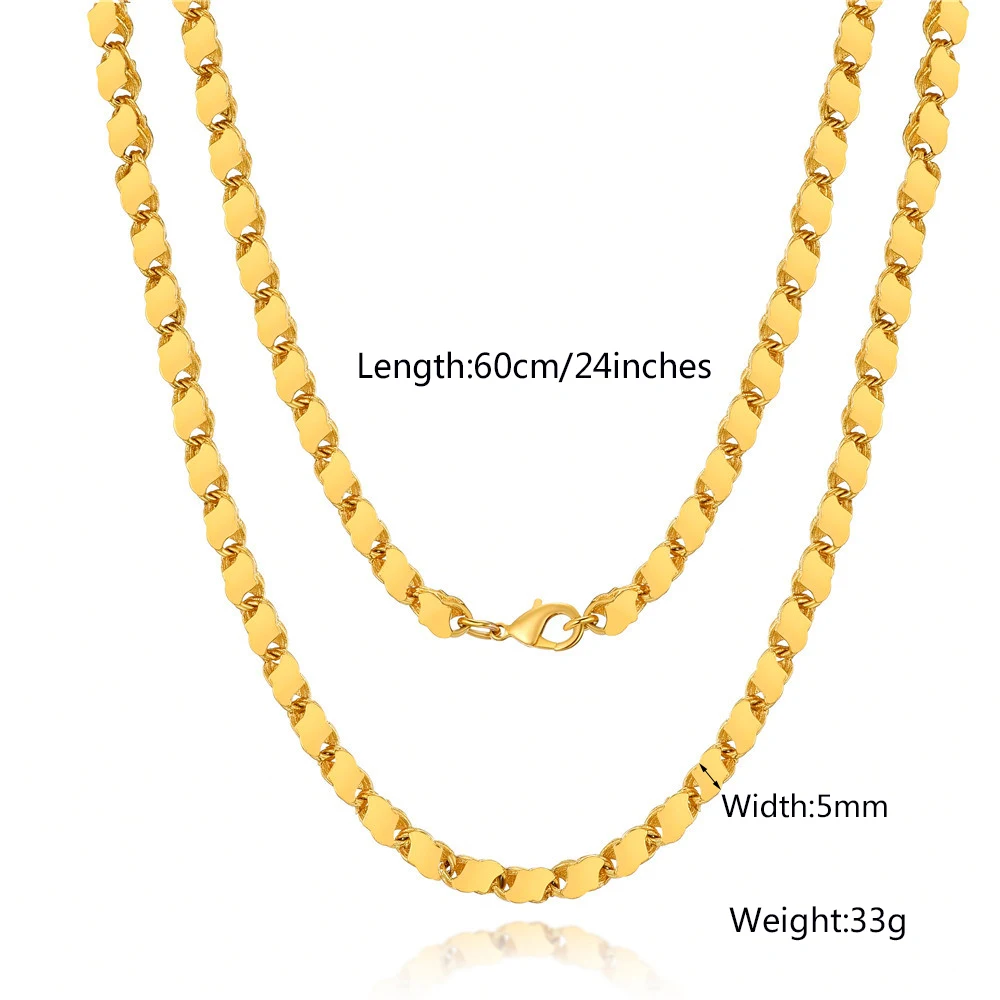 Ethlyn Ethiopian Cross Pendant Chain Necklace Thick Gold Color For Women And Men Bride Wedding  Jewelry  MY706B