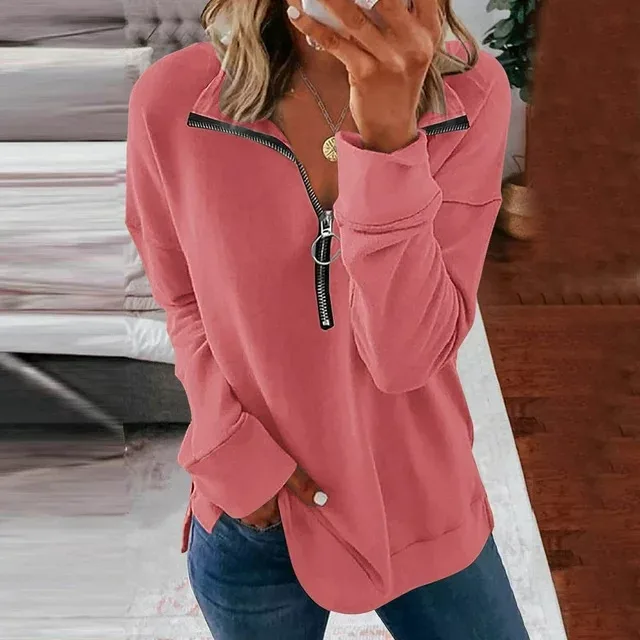 

2024 Long Sleeved Zippered Polo Shirt Cross-Border Solid Color Lapel 3d Digital Fashion Comfortable Top WholesaleWF4