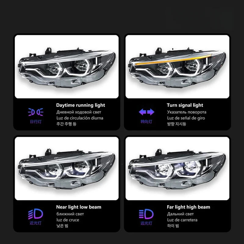 

Автомобильные фары для BMW 4 серии F32/F36 2013-2019, светодиодные, 6-контактные, с дневными ходовыми огнями, автомобильные аксессуары