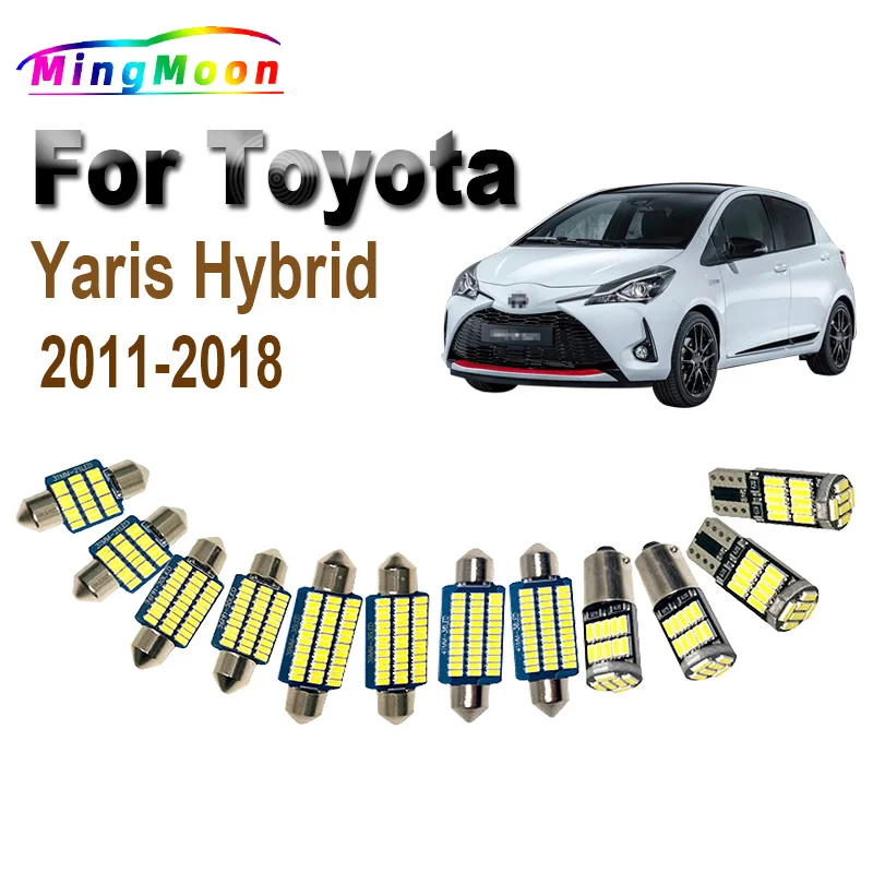 10Pcs Canbus No Error For Toyota Yaris Hybrid 2011-2015 2016 2017 2018 Car Led Bulbs LED Interior Dome Map Trunk Light Kit