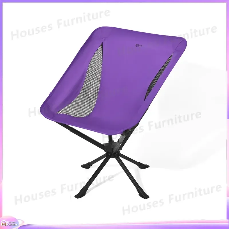 Ultra Light Folding Aluminum Moon Chair Outdoor Portable Rotatable Camping Chair for Hiking Picnic Beach Fishing Garden