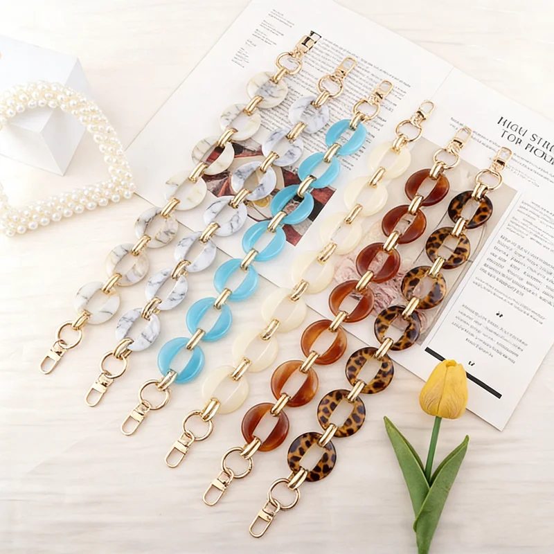 

40/60/120cm Acrylic Handbag Chains DIY Shoulder Bag Strap Purse Hanging Handles Chains Bag Parts Accessories