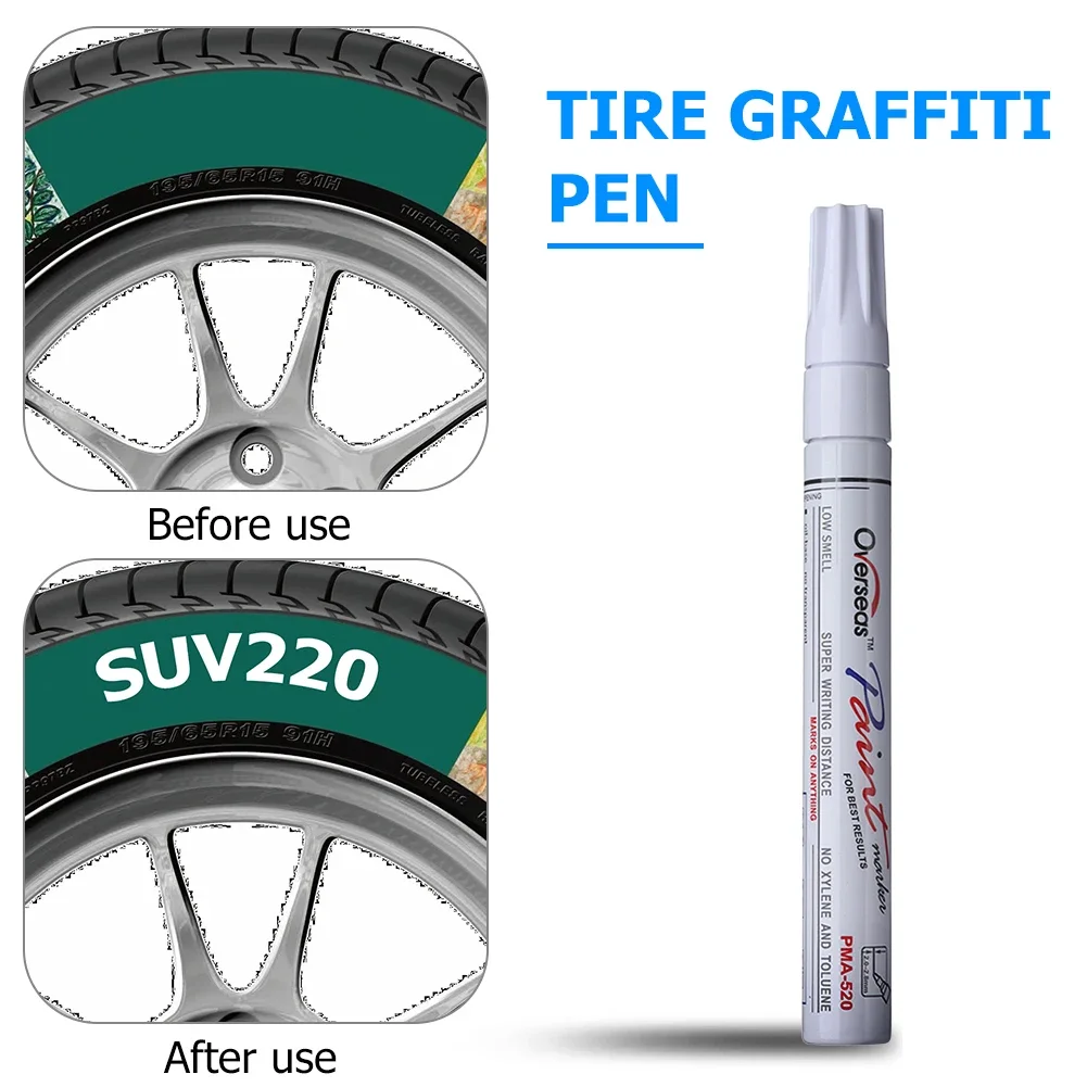 Car Motorcycle Scratch Repair Pen Colorful Waterproof Wheel Tire Oily Mark Pen Tyre Paint Marker Pen for Car Moto Tire Styling image 3