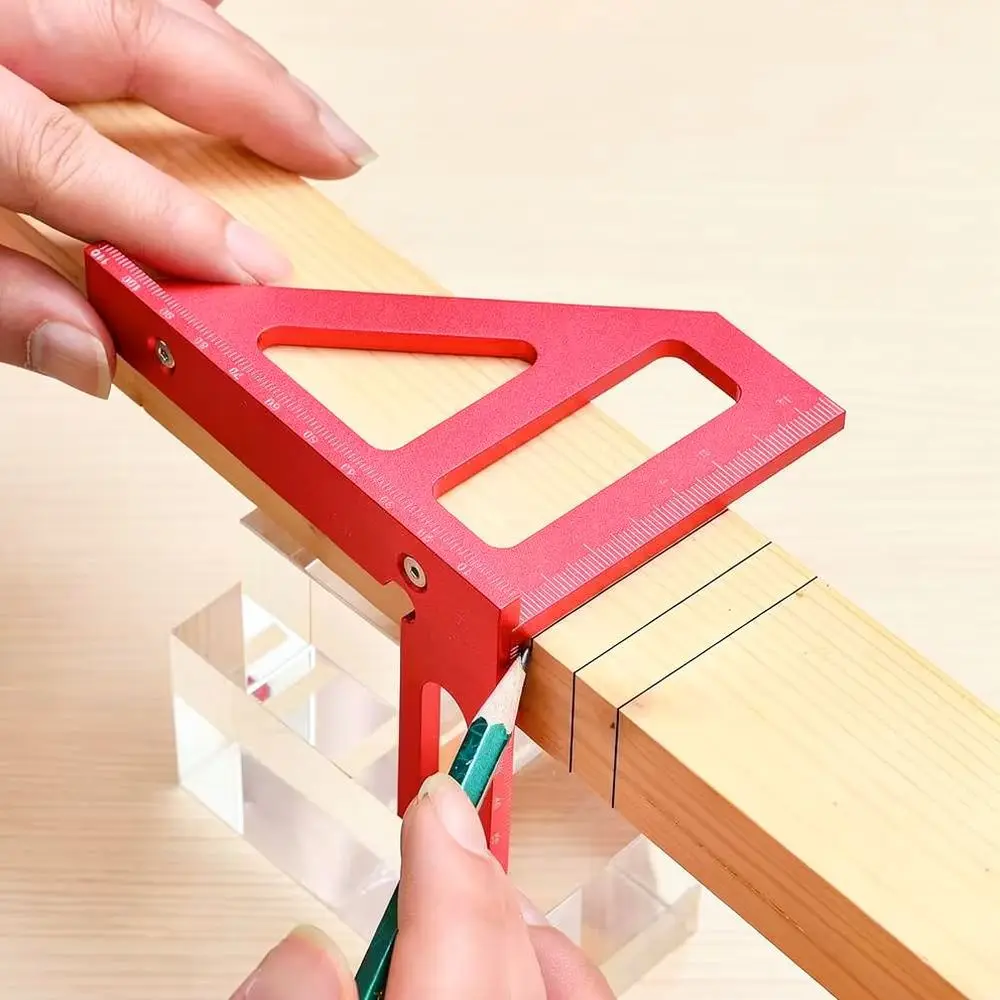 For For XYT Woodworking Square Triangle Ruler Aluminum Alloy Protractor Metric Layout Tool Thickened Precision Measuring Gauge