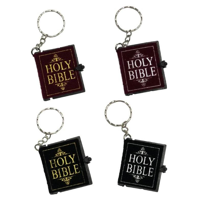 Soft Fabric Keychain Mini Books Pendant Small Bible Keyring Accessory