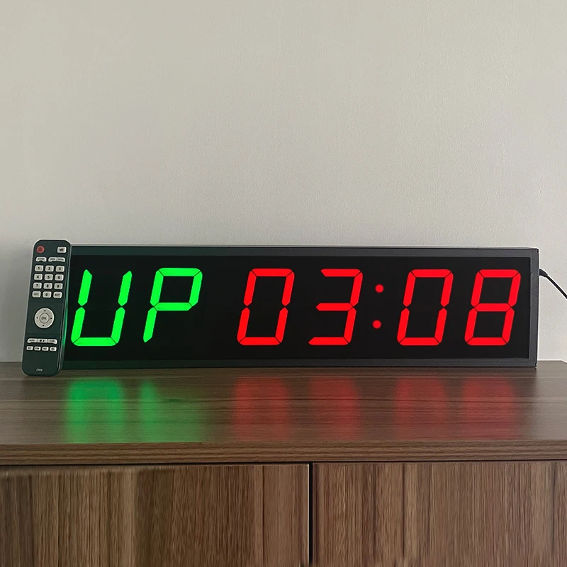 CHEETIE CP50D Orologio da palestra digitale extra large a LED, timer da parete per allenamento da 4 pollici, timer a intervalli programmabile per palestra