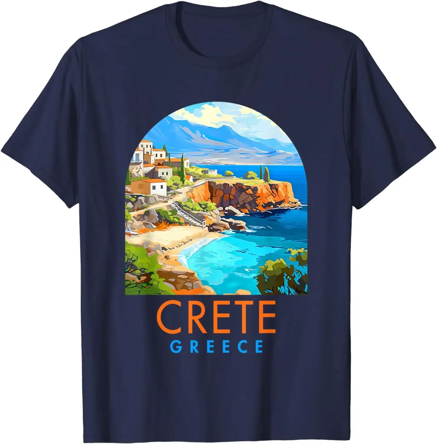 Teens for Travel Holiday Outdoor Crete Traveling Travel Vacation Souvenir Crete Greece T-Shirt for Men Clothing Harajuku Summer