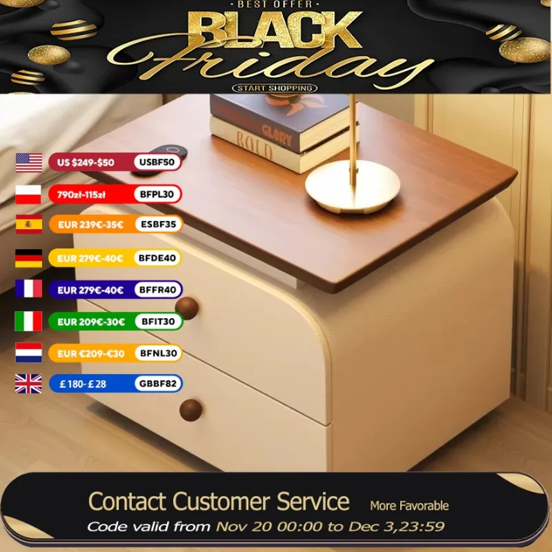 

Brown Walnut Wood Bedside Table Bedroom Drawer Living Room Bedside Table Bookshelf Vanity Desk Mesitas De Noche Furniture