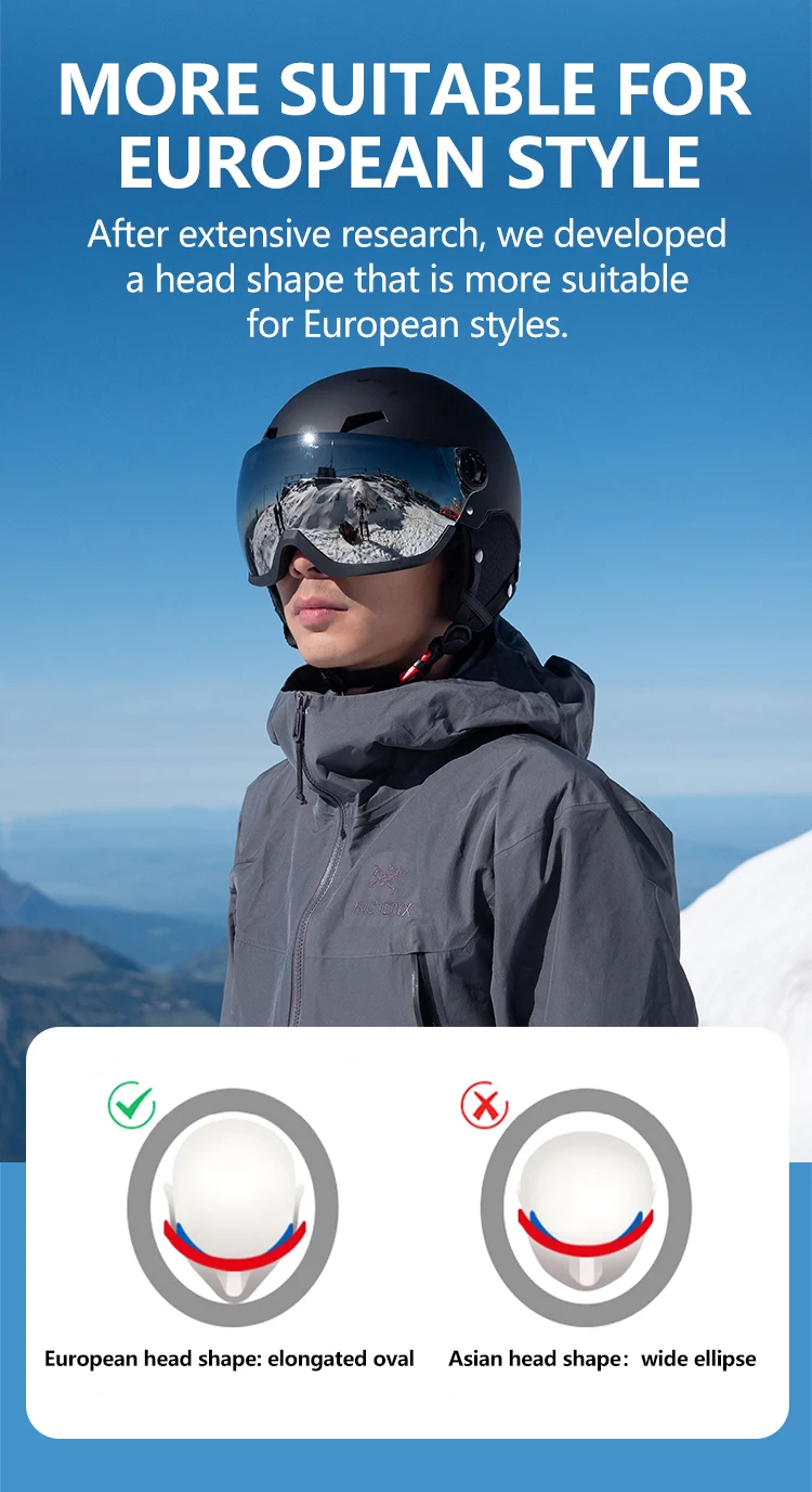 Eastinear's neue leichte All-in-One-Brille, Skihelm, Outdoor-Ski- und Snowboard-Ausrüstung für Herren und Damen und Kinder – Detail 4