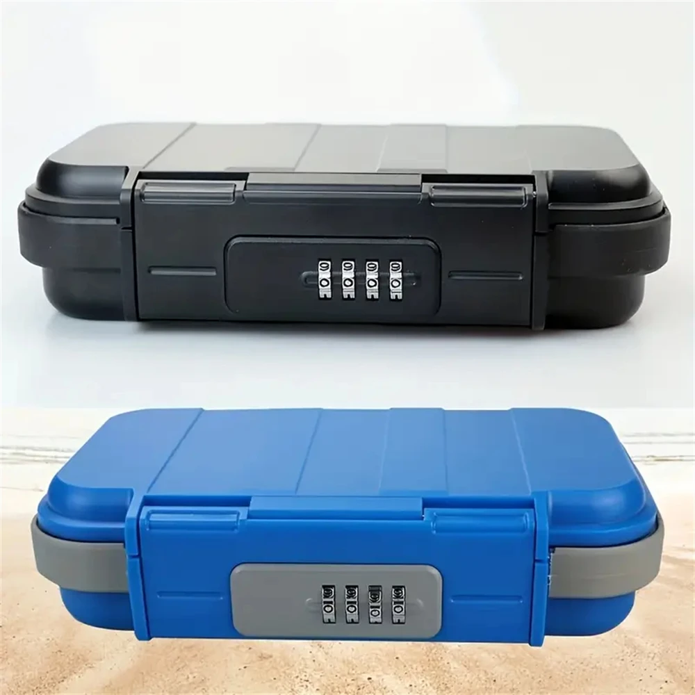 Cassaforte da spiaggia portatile con serratura a combinazione: scatola portachiavi impermeabile di grande capacità per viaggi e uso all'aperto