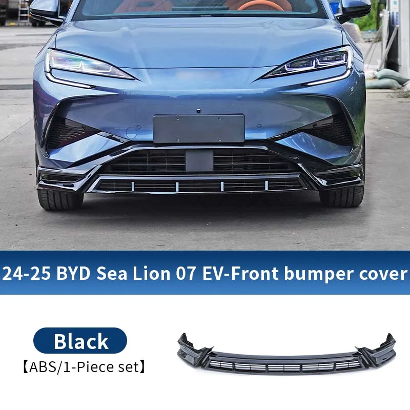 Body Kit Mobil Model Baru untuk Byd Sea Lion 07 Ev 24-25, Lips Bumper Depan dan Diffuser Belakang, Bahan PP Hitam Gloss