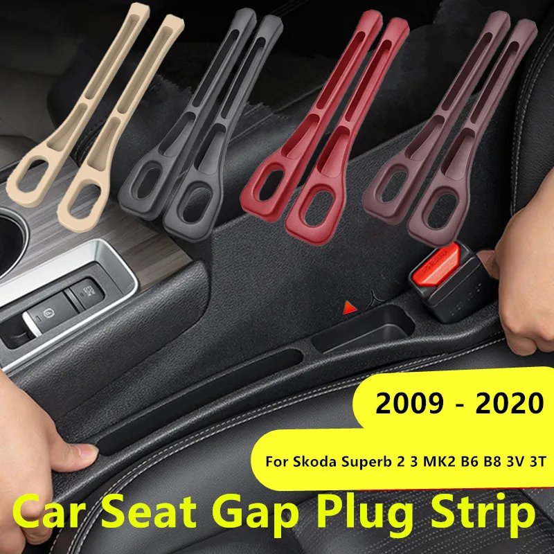 PU Car Seat Crevice Filling Storage Leak-Proof Sealing Strip Tools For Skoda Superb 2 3 MK2 B6 B8 3V 3T 2009-2017 2018 2019 2020