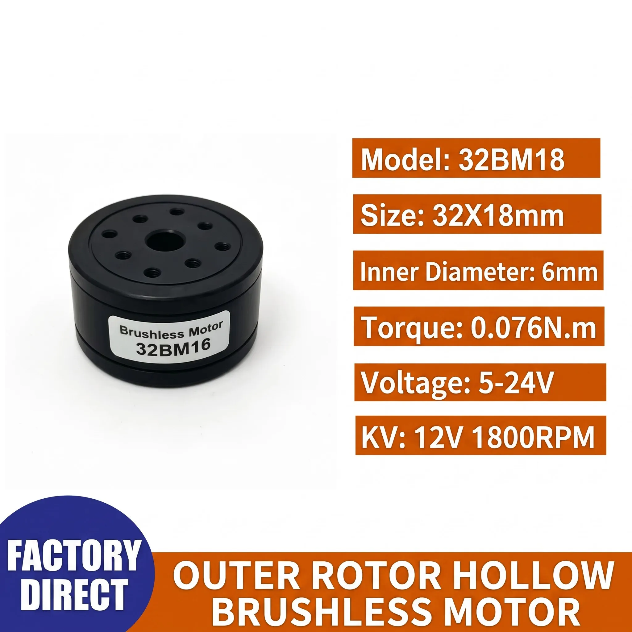 High Precision Torque Large Hollow DC Brushless Motor LH Series Outer Rotor Waterproof For Smart Home Boat Robotics AGV