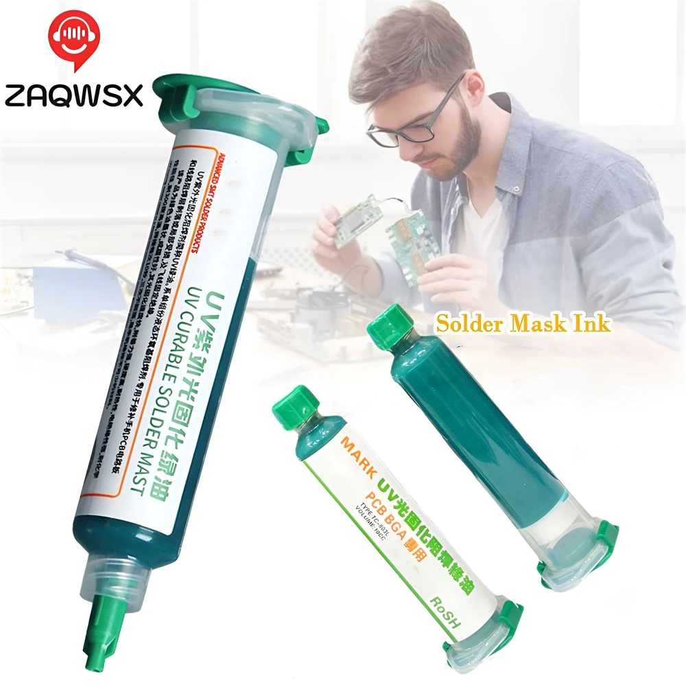 1-5pcs 10CC UV Curing Solder Mask Ink Resistance Paste Green Oil for PCB BGA Circuit Board Protect Paint Electronic Repair Tools