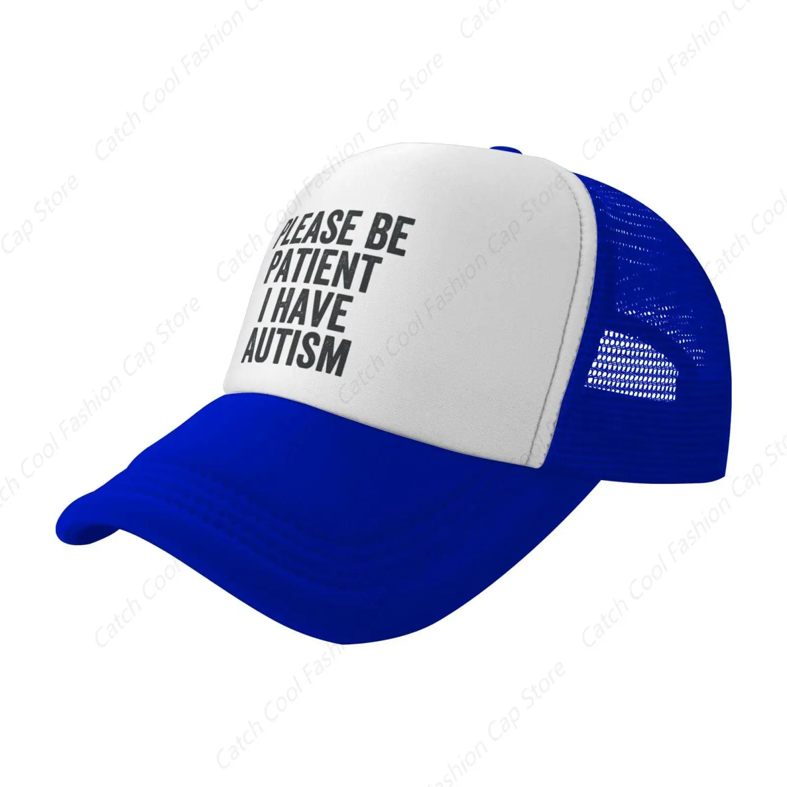 Mesh Trucker Hat Please Be Patient I Have Autism Gifts Baseball Cap Men Women Dad Sun Hat Sports Breathable Fashion Daily Travel