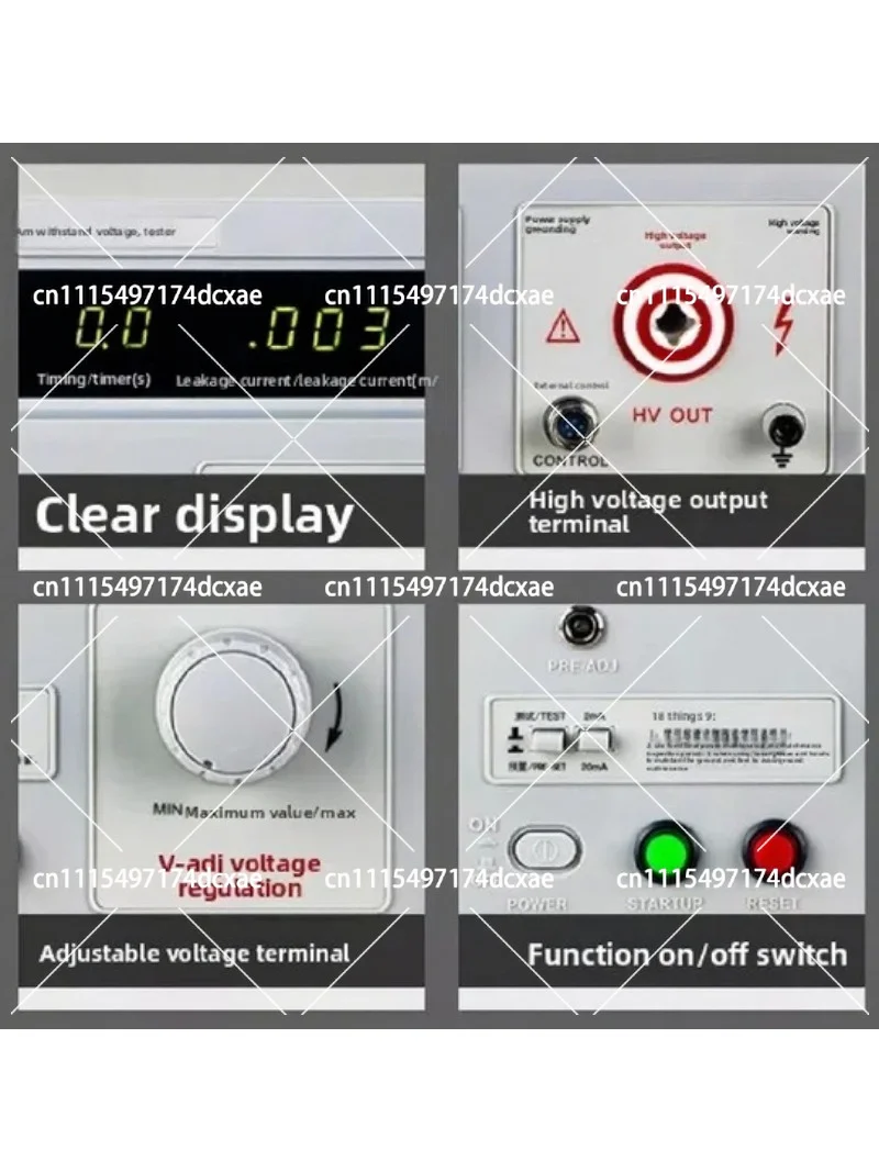 AC/DC Hipot Tester 5KV, High Accuracy Resistance Voltage Pressure Tester with LED for Safety Inspection