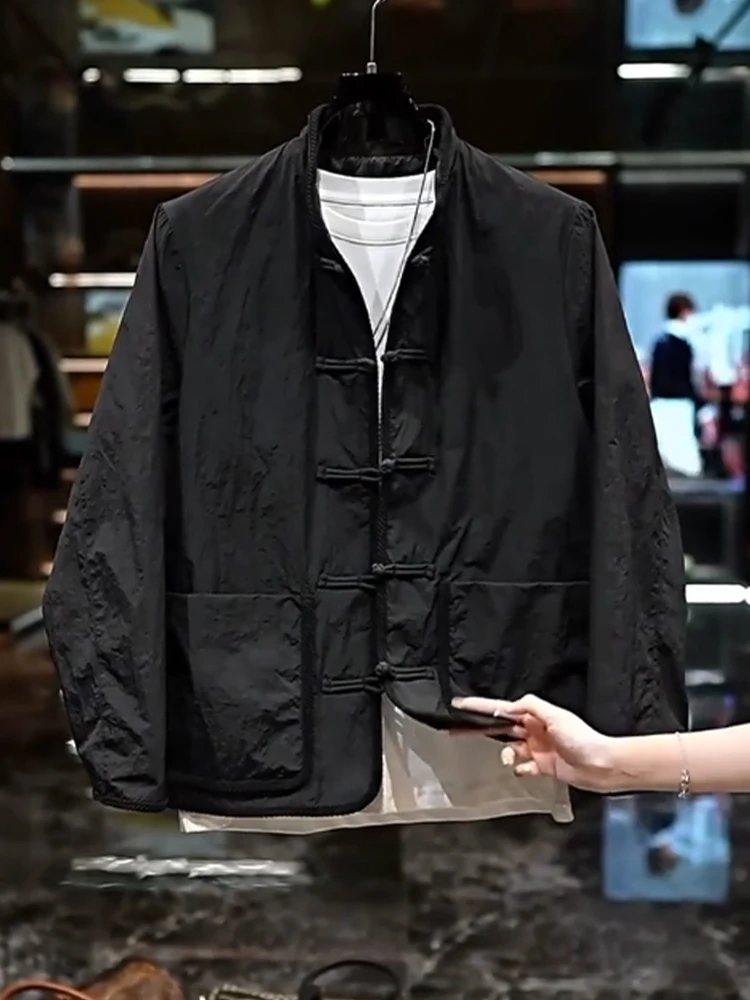 

Модный повседневный мужской костюм Jaet, осенний новый высококачественный китайский костюм Тан на пуговицах, легкая роскошная верхняя одежда