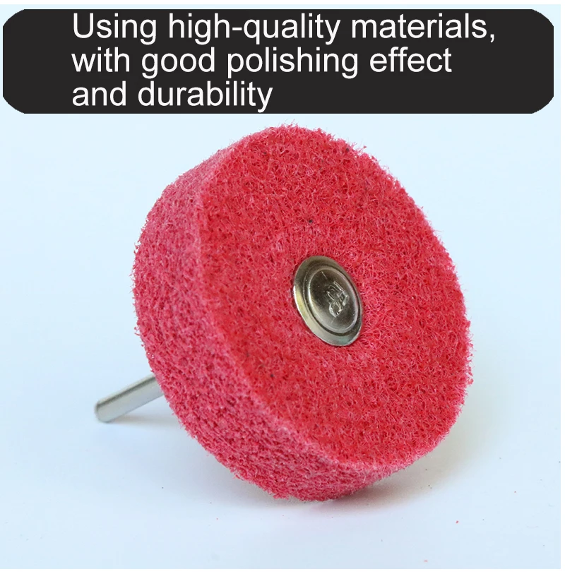 3 mm Schaft Vliesklappe Schleifscheibe Faser Schleifpolieren Schleifen für Metallreinigungskopf Nylon – Detail 4