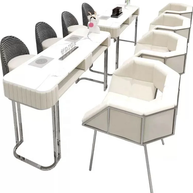 

Nordic Double Marble Nail Table and Chair Set Sofa Chair Special Price Multifunctional Nail Table