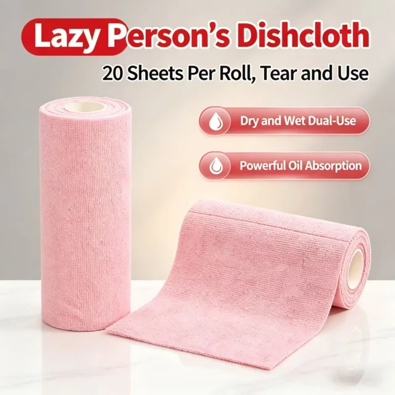 Tearable Lazy Kitchen Dish Towels Reusable Thick Durable Non Scratch Wet Dry Cleaning Cloths Grease Oil Stain Remover Dish Rags