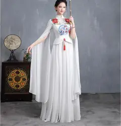 High End Large Lace Cheongsam Runway Embroidery Chinese Style Evening Dress