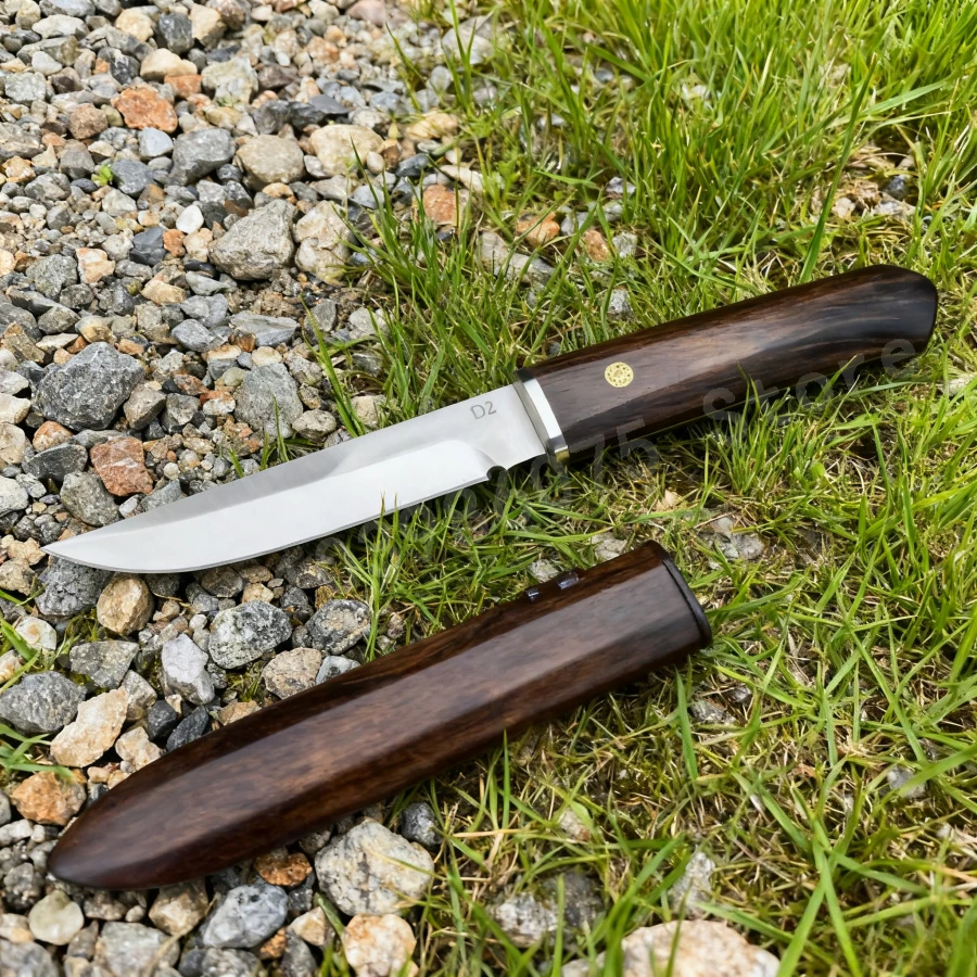 

Outdoor High-hardness Straight Knife with 8Cr13Mov Blade Blackwood Handle Survival Portable and Self-defense Tactical Knife