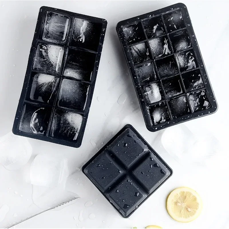 

4/6/8/15 Grid Big Ice Tray Mold Giant Jumbo Large Food Grade Silicone Ice Cube Square Tray Mold DIY Maker Tray