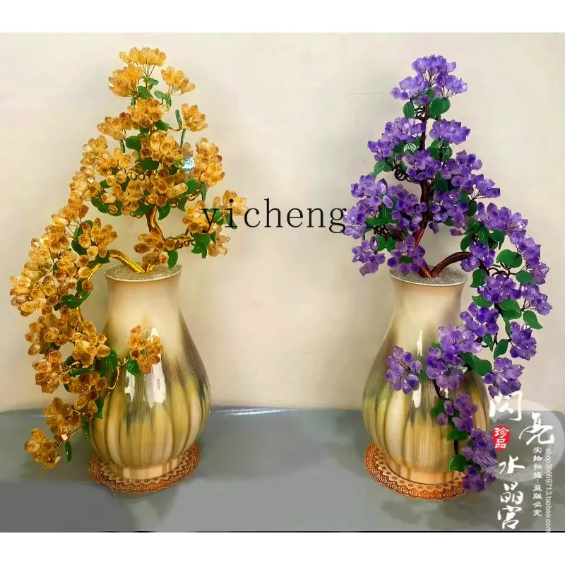bj-11 light luxury amethyst fortune tree citrine fortune tree home living room entrance wine cabinet